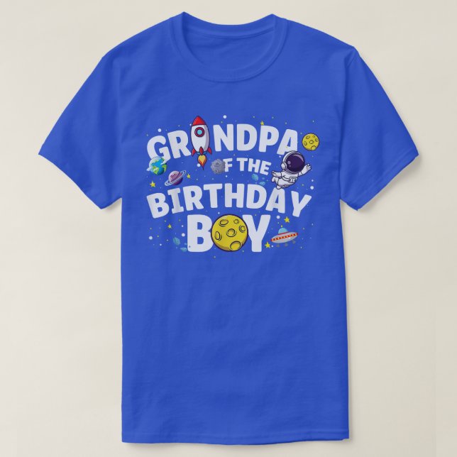 Astronaut Space Temaparty Grandpa of the Birthda T Shirt (Design framsida)