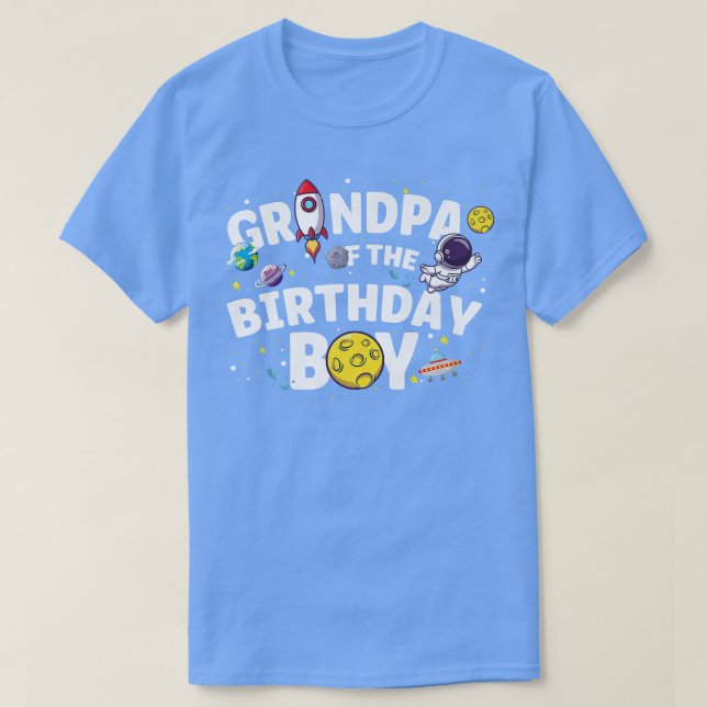Astronaut Space Temaparty Grandpa of the Birthda T Shirt (Design framsida)