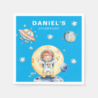 Astronaut Space-Themed Custom Birthday Party Pappersservett