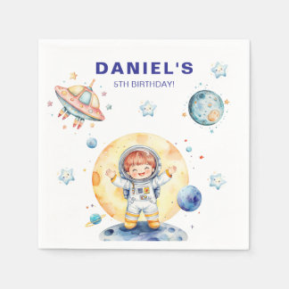 Astronaut Space-Themed Custom Birthday Party Pappersservett