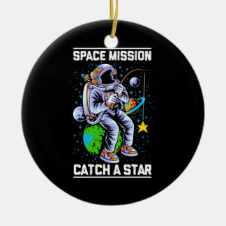 Astronaut Space Uppdrag Catch A Star Julgransprydnad Keramik