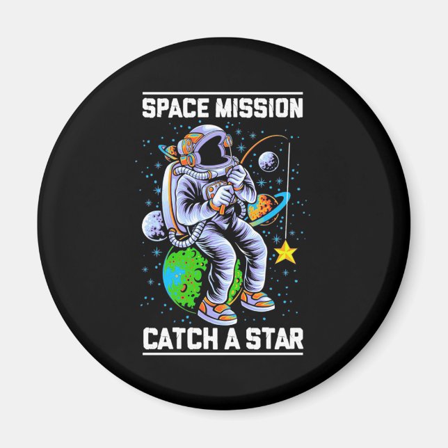Astronaut Space Uppdrag Catch A Star Magnet (Framsidan)
