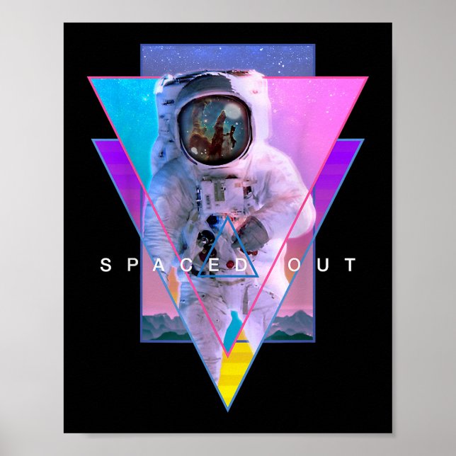 Astronaut spaced ut Aesthetic Vaporwave Outer Spa Poster (Framsidan)
