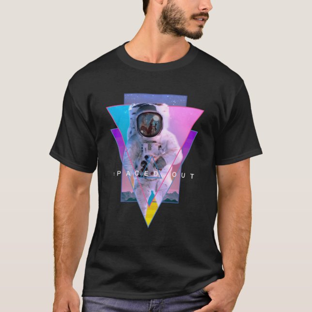 Astronaut spaced ut Aesthetic Vaporwave Outer Spa T Shirt (Framsida)