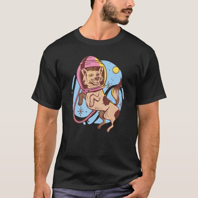 Astronaut Spacedog Space Hund T Shirt (Framsida)