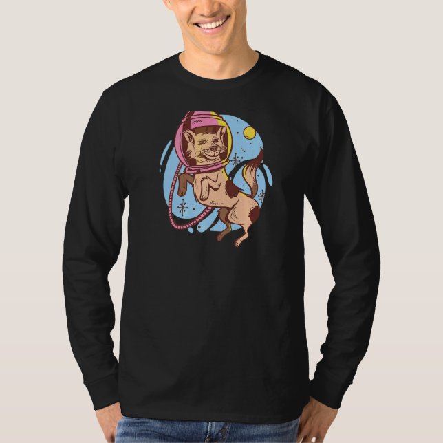 Astronaut Spacedog Space Hund T Shirt (Framsida)