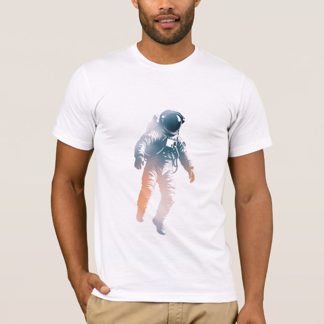 Astronaut Spaceman Discovery Challenge Silhouette T Shirt (Framsida)