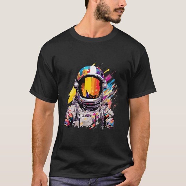 Astronaut Spaceman World Äventyr Discovery T Shirt (Framsida)