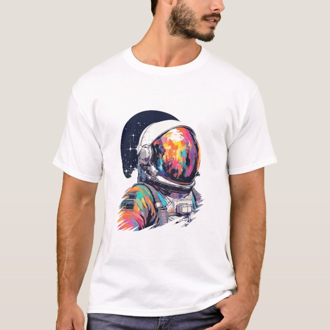Astronaut Spaceman World Space Discovery Äventyr T Shirt (Framsida)