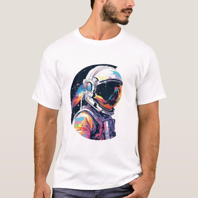 Astronaut Spaceman World Space Discovery Äventyr T Shirt (Framsida)