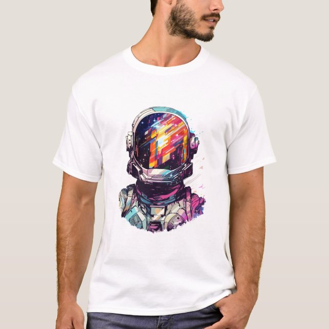 Astronaut Spaceman World Space Discovery Äventyr T Shirt (Framsida)