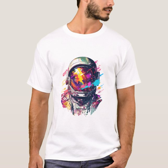 Astronaut Spaceman World Space Discovery Äventyr T Shirt (Framsida)