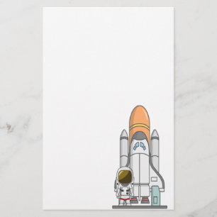 Astronaut & Spaceship Brevpapper