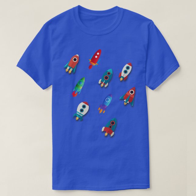 Astronaut Spaceship Rocket T Shirt (Design framsida)