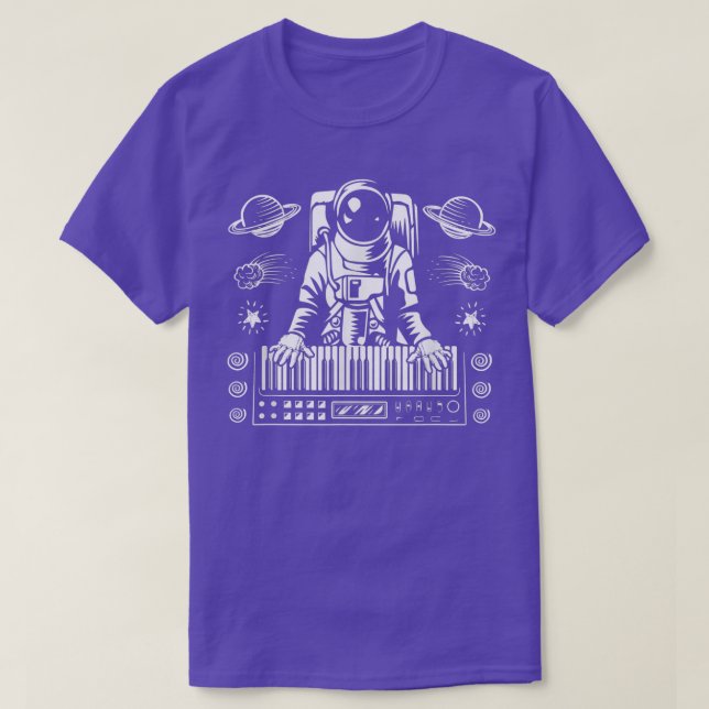Astronaut Spela upp analog Synthesizer Space Desig T Shirt (Design framsida)