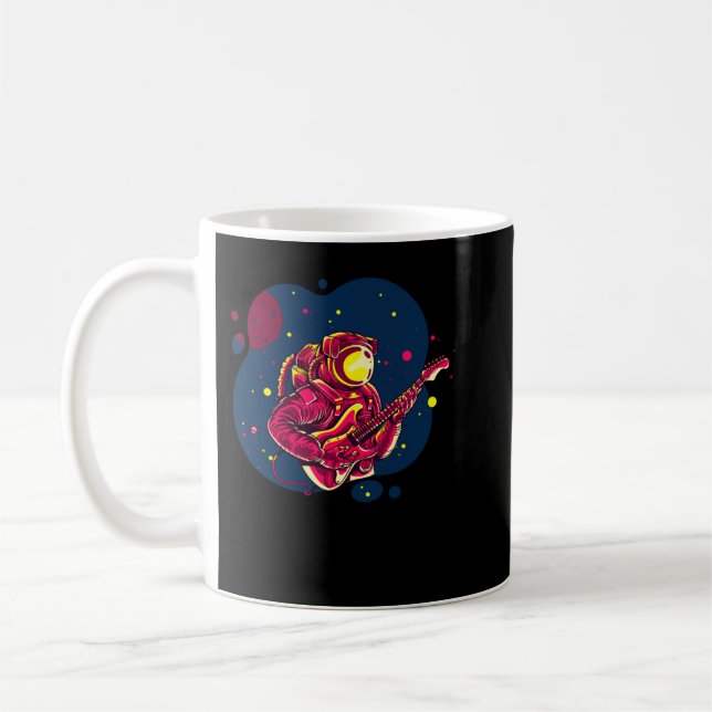 Astronaut Spela upp gitarr i Space_070 Kaffemugg (Vänster)