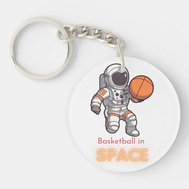 Astronaut spelar basketboll i rymden (Framsidan)