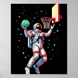 Astronaut spelar basketplan Rymden _ Poster