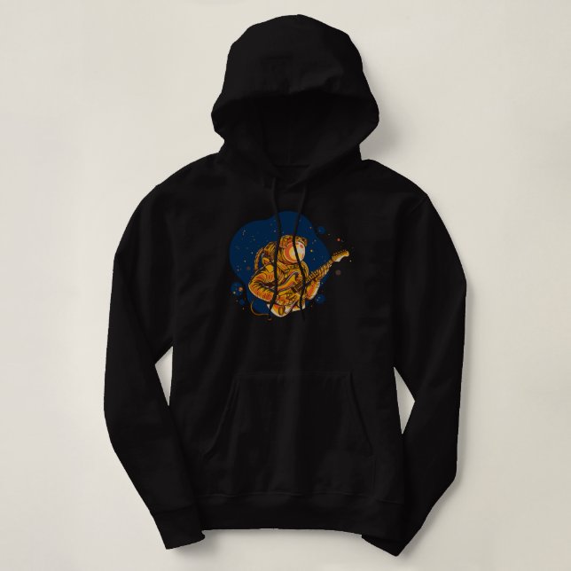 Astronaut spelar gitarr i rymden t shirt (Design framsida)