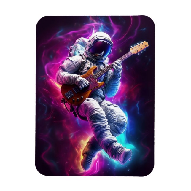 Astronaut Spelar Guitar Magnet (Vertikal)