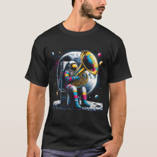 Astronaut spelar tejon i Space Tuba Player T Shirt