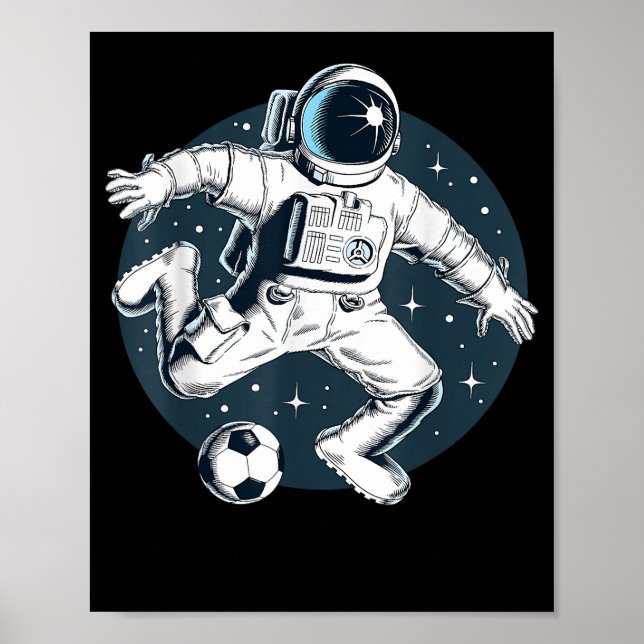 Astronaut Spelare i Rymden Graphic Poster (Framsidan)