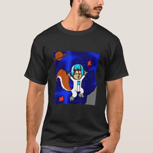 Astronaut Squirrel in Space T Shirt (Framsida)