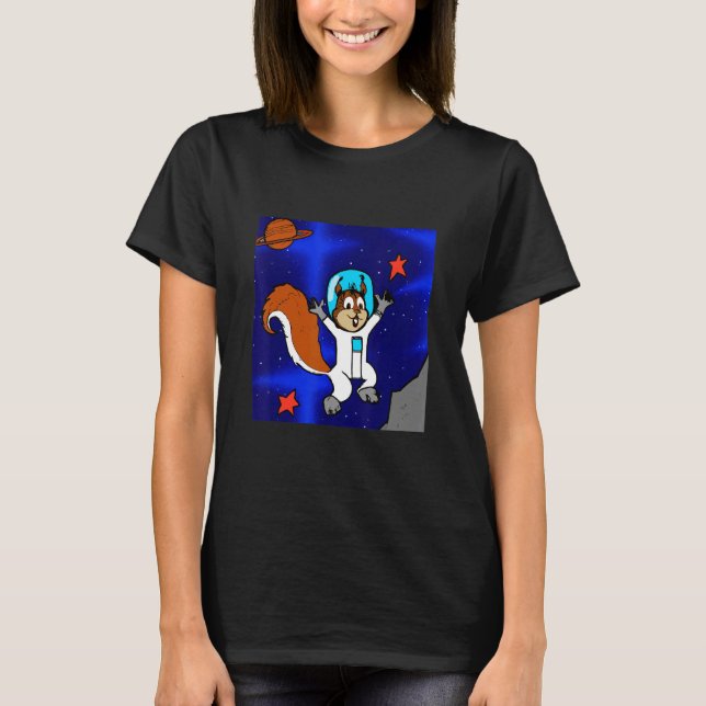 Astronaut Squirrel in Space T Shirt (Framsida)