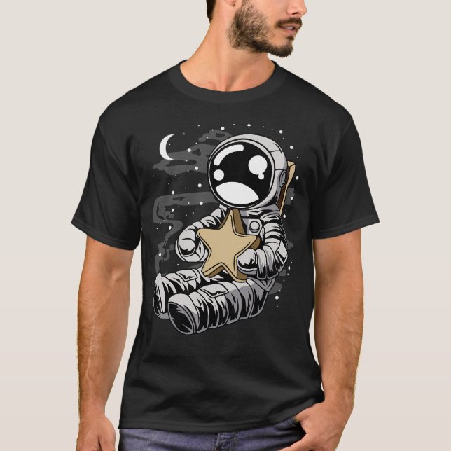 Astronaut Star - Funny Rymden Älskare T Shirt (Framsida)