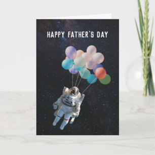 Astronaut Stars & Space Balloons Fars dag Kort