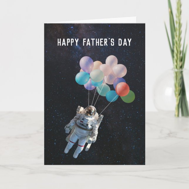 Astronaut Stars & Space Balloons Fars dag Kort (Framsida)