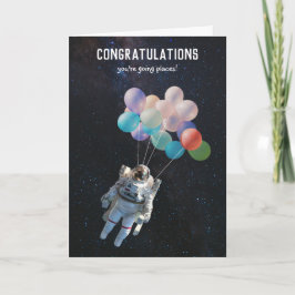 Astronaut Stars & Space Balloons Grattisar Kort