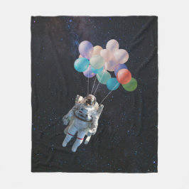 Astronaut Stars & Space Colorful Balloations Fleecefilt