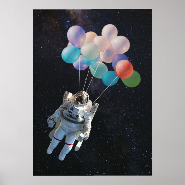 Astronaut Stars & Space Colorful Balloations Poster (Framsidan)