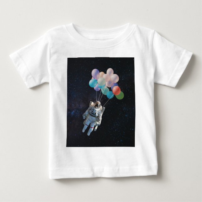Astronaut Stars & Space Colorful Balloations T Shirt (Framsida)