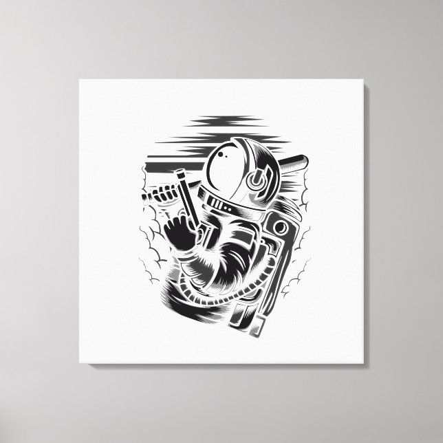 Astronaut Status Sträckt Canvastryck (Framsida)