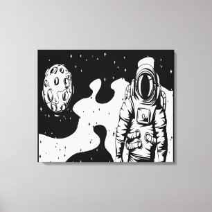 Astronaut Status Sträckt Canvastryck