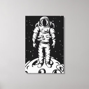 Astronaut Status Sträckt Canvastryck