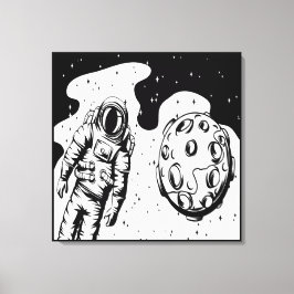 Astronaut Status Sträckt Canvastryck