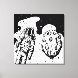 Astronaut Status Sträckt Canvastryck