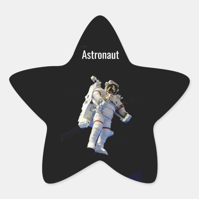 Astronaut Stjärnformat Klistermärke (Framsida)