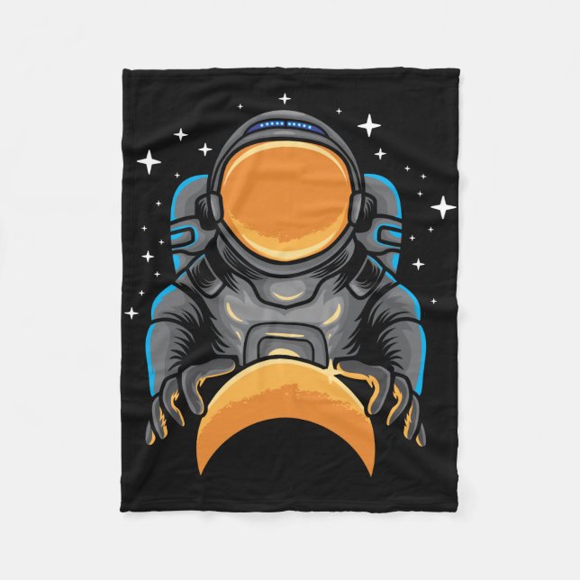 Astronaut styr rymden fleecefilt (Framsidan)