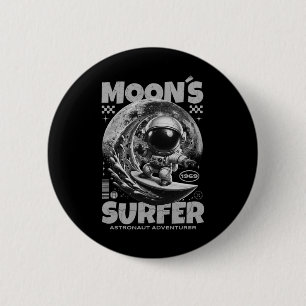 Astronaut Surfare Design, Mån Surfning Rymd Kosmis Knapp
