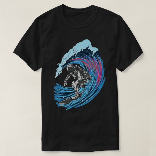 Astronaut Surfer Snyggt Space T Shirt (Design framsida)