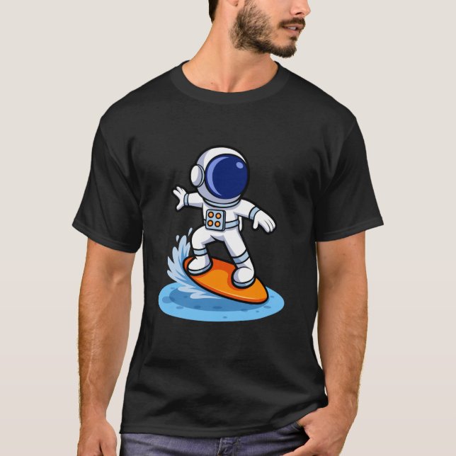 Astronaut Surfing Adventure T Shirt (Framsida)