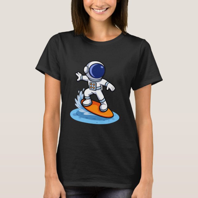 Astronaut Surfing Adventure T Shirt (Framsida)