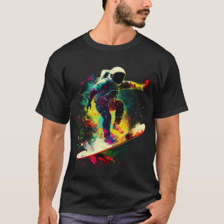 Astronaut Surfing in Space T Shirt