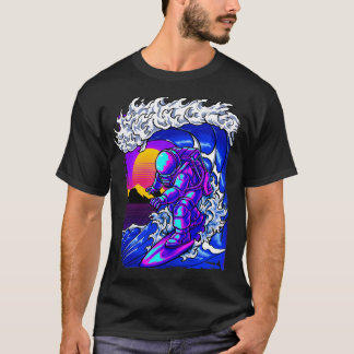 Astronaut Surfing Wave T Shirt