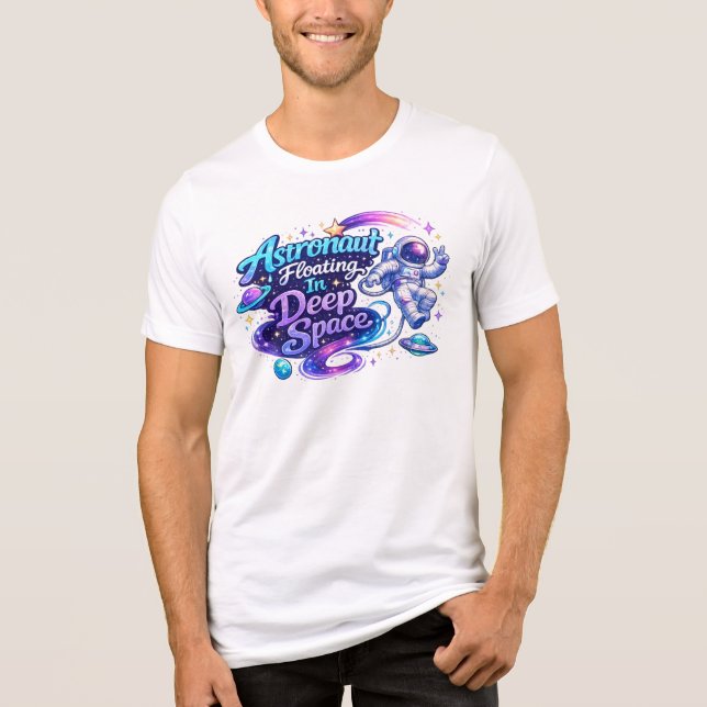 Astronaut svävande i djup rymd t shirt (Framsida)