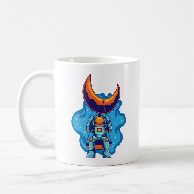 Astronaut svävar i rymden kaffemugg (Vänster)